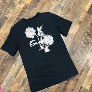 Converse 100% Cotton Black Floral Logo T-Shirt